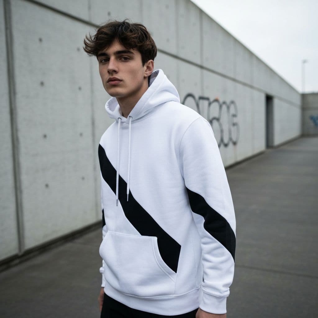 Diagonal Stripe Hoodie